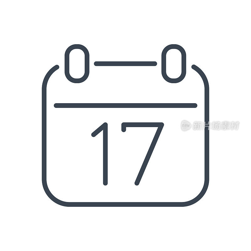 日历17 -行图标。向量股票插图